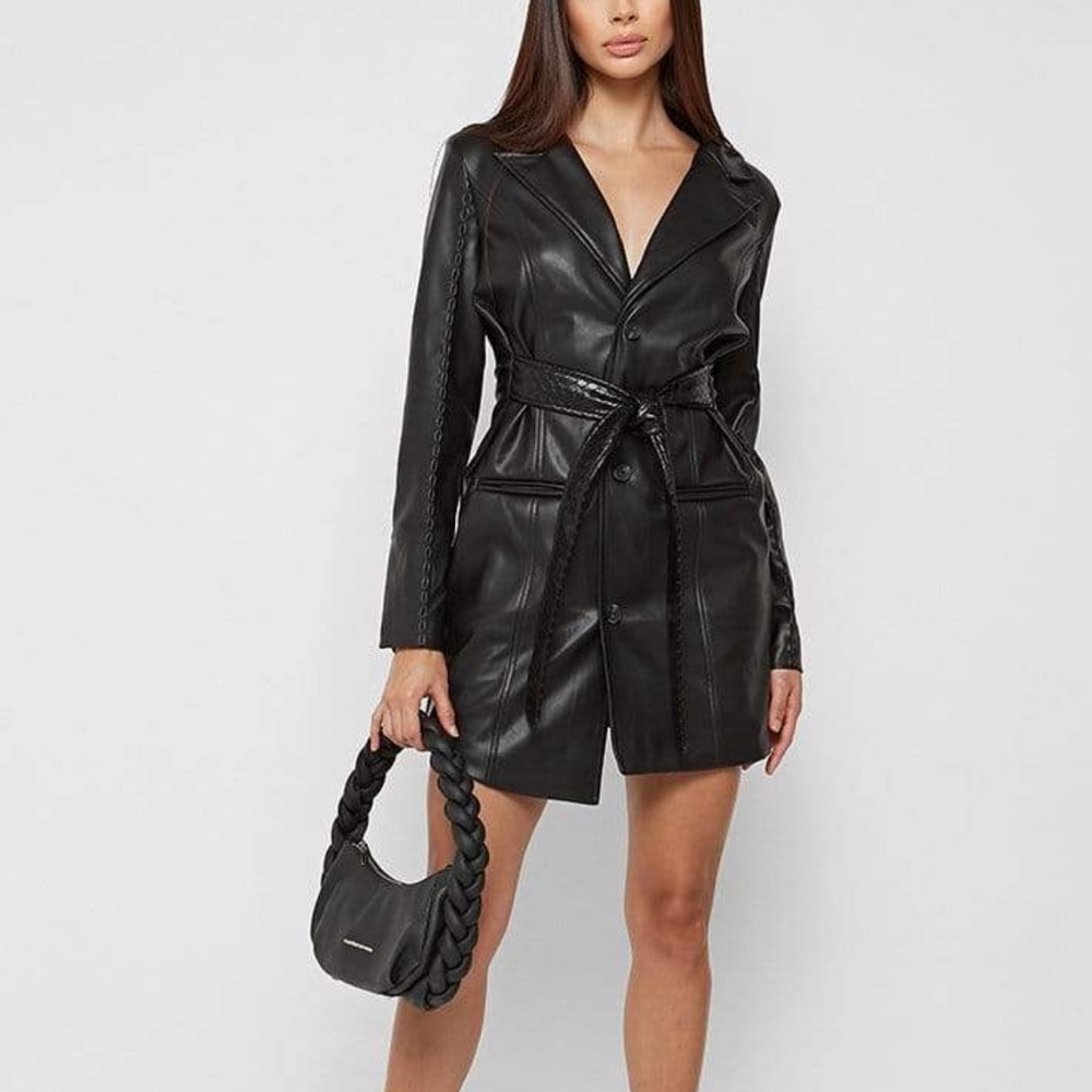🚫SOLD 🚫Maniere De Voir Leather blazer dress